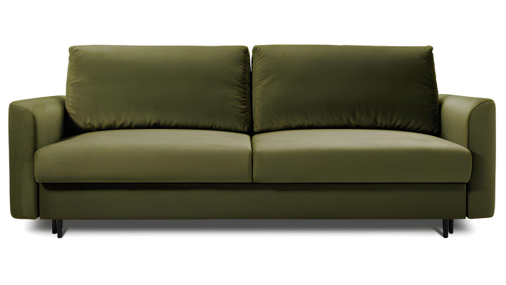 Sofa 3+3 ar gultas funkciju, rozā audums