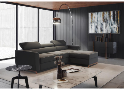 Modern pelēks stūra dīvāns