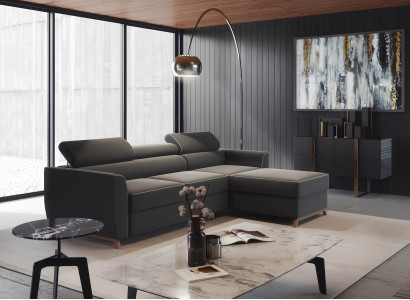 Modern pelēks stūra dīvāns