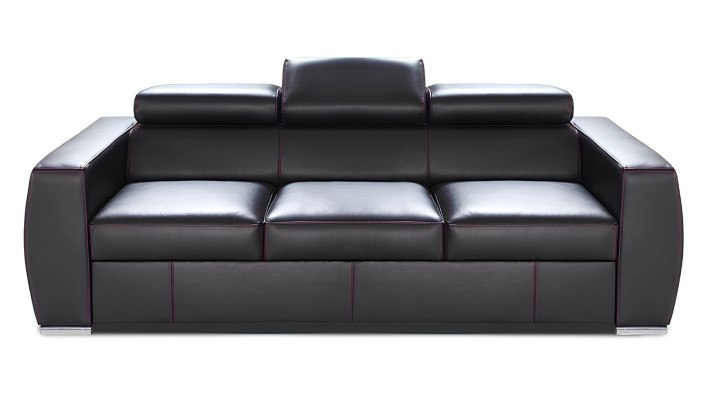 Dīvāns no ādas trim cilvēkiem ar gultas funkciju, moderns dizains 100% itāļu ādas