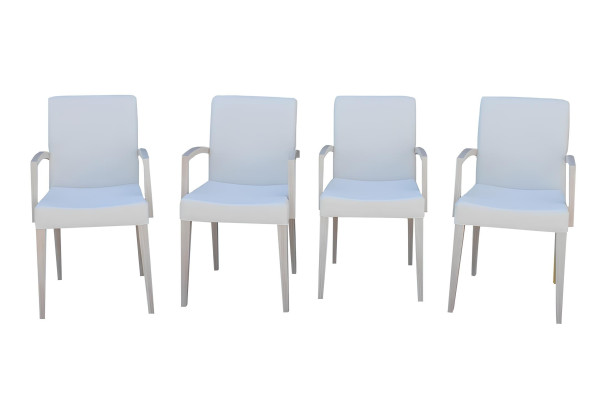 Mūsdienu ēdamkrēslu komplekts ar roku balstiem, 4x jauni