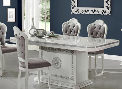 Luksusa koka krēslu komplekts 4 gabali ar kristāliem ēdamzālē