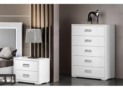 Mūsdienīga luksusa balta koka kumode