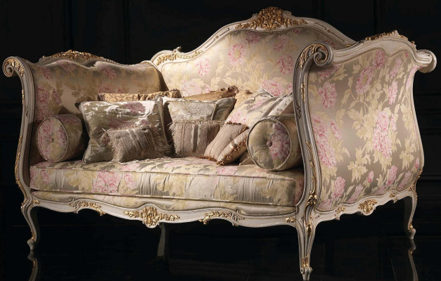 Dizaina dīvāns 4 personām, krēsls, samta audums 4 daļās, klasiskie mēbeles