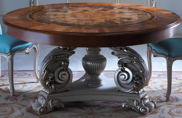 Itāļu masīvkoka apaļais ēdamgalds