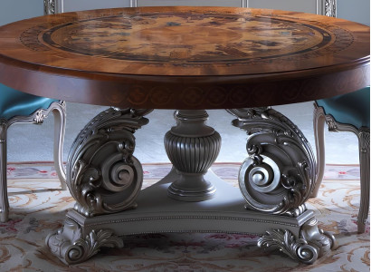 Itāļu masīvkoka apaļais ēdamgalds