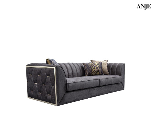 Luksusa 3-vietīgs taupe dīvāns viesistabas mēbelēm