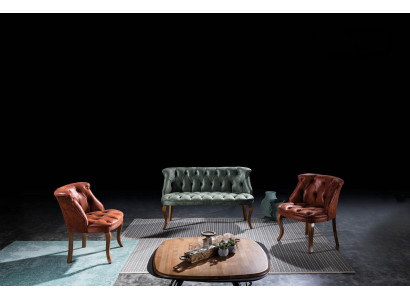 Mūsdienīgs Česterfīlda stila mākslīgās ādas divvietīgs dīvāns, mēbeles, divvietīgs dīvāns, krēsls