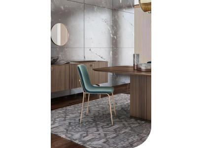 Mūsdienu ēdamistabas komplekts luksusa mēbelēm galds krēsli bufete