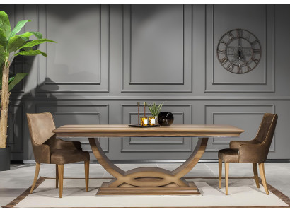 Luksusa ēdamgalda komplekts ar galdu un krēsliem, naktsgaldiņu, 7 daļas