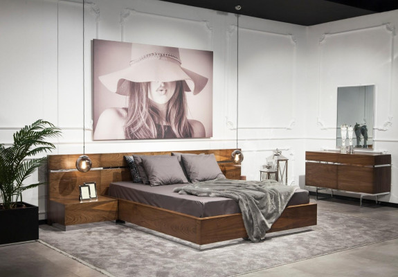 Luksusa nakts galds ar spoguli 130 cm, 2 gabalu komplekts