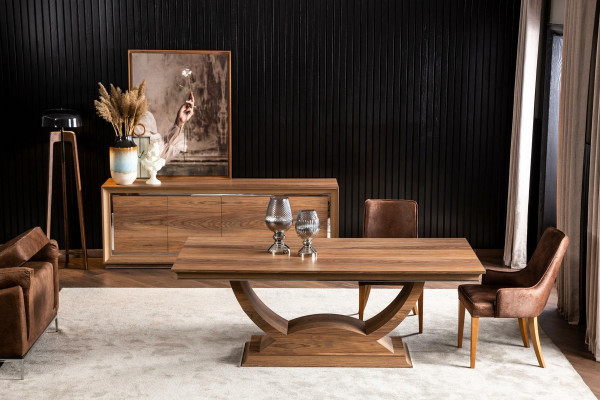 Eleganta un polsterēta loft stila šaize - melnas ādas virtuves krēsls