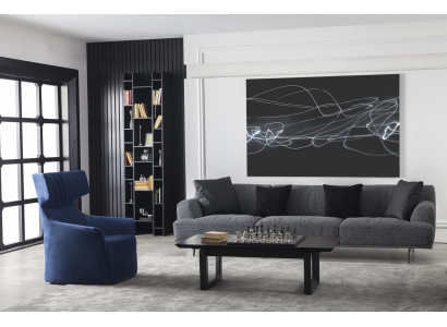 Pelēks dīvāns 4+1 vietām ar noņemamiem spilveniem, 3 daļas