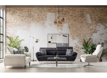 Dīvānu komplekts Dīvāns ainava Komfortabls 3+1+1 ar polsterējumu