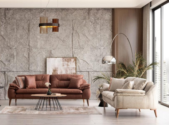 Ērta 3+1+1 dīvānu komplekts