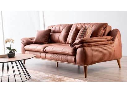 Ērts trīs vietu dīvāns Moderns relaksējošs viesistabas dīvāns