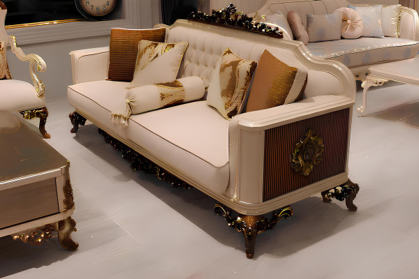 Luksusa viesistabas komplekts Exquisiten 2 dīvāni un dizaina krēsls