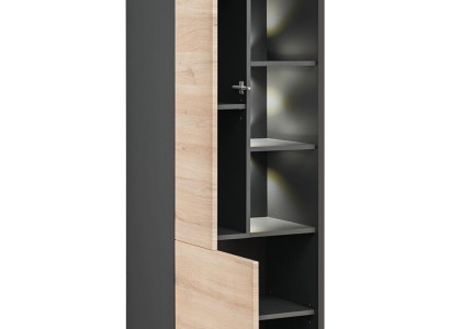 5 daļu viesistabas komplekts ar TV stendu, vitrīnu, plauktu, koka mēbelēm