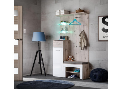 Mūsdienu luksusa mēbeļu komplekts ar koka apavu plauktu