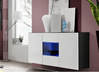 Mūsdienīga un grezna skapja mēbele viesistabai