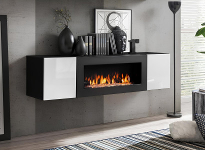 Iebūvēta skapis ar kamīnu luksusa viesistabas mēbeles