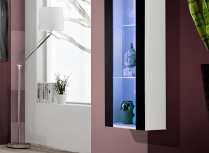 Luksusa piekārts izstādes skapis viesistabai, mūsdienu mēbeles jaunā kokā