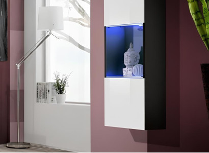 Mūsdienīga piekārta vitrīna dizaina viesistabas mēbelēm