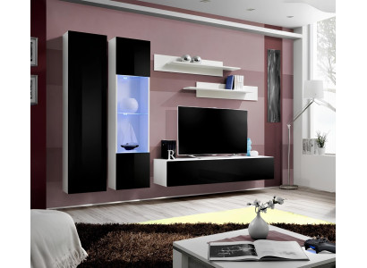 Moderns 5 daļu viesistabas komplekts ar TV statīvu un plauktu