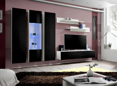 Dizaina sienas vienība plaukts viesistabai koka piekārts izstādes mēbeles