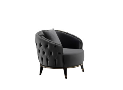 Apaļais Chesterfield krēsls pelēks viesistabai