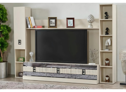 Moderns koka dizaina viesistabas siena luksusa TV statīvs