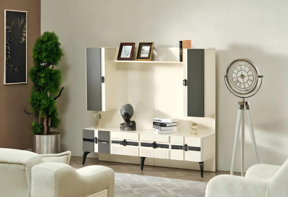 Luksusa koka viesistabas sienas vienība