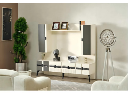 Luksusa koka viesistabas sienas vienība