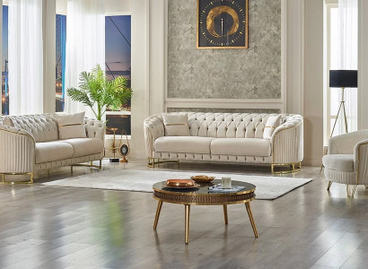 Balts kanapejs 3+3+1 mūsdienīgs polsterēts auduma mēbeļu komplekts Balts kanapejs 3+3+1 mūsdienīgs polsterēts auduma mēbeļu komplekts