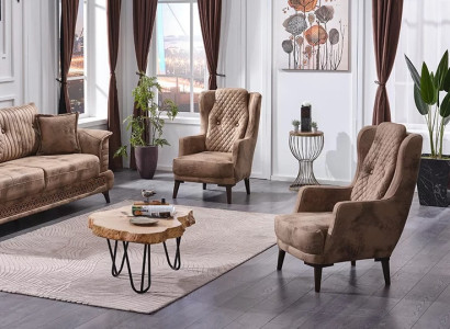 Dizaina 2x polsterēts atpūtas krēsls luksusa modernajā komplektā Dizaina 2x polsterēts atpūtas krēsls luksusa modernajā komplektā