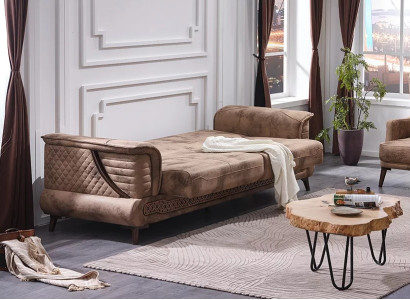 Luksusa trīsvietīgs auduma dīvāns viesistabai ar modernu dizainu