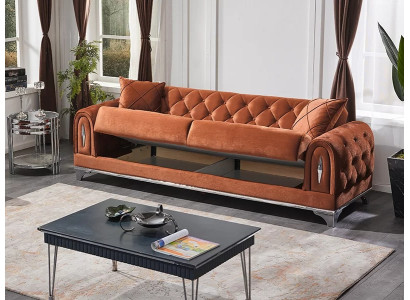 Brūns Česterfīlda dīvāns 3 sēdvietām