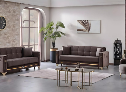 Dizaineru polsterēts auduma dīvānu komplekts 3+3+1 viesistabai Dizaineru polsterēts auduma dīvānu komplekts 3+3+1 viesistabai