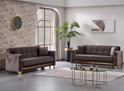 Aizpildīts dīvānu komplekts 2x pilnīgs krēsls 3-vietīgs viesistabas dīvāns