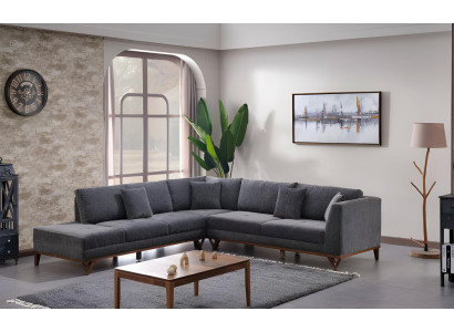 Mūsdienu L formas dizaina dīvāns luksusa stūra mēbeles