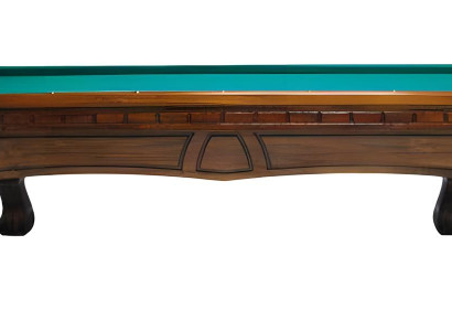 Brūns masīvs koka biljarda galds ar roku grebtām kājām Brūns masīvs koka biljarda galds ar roku grebtām kājām