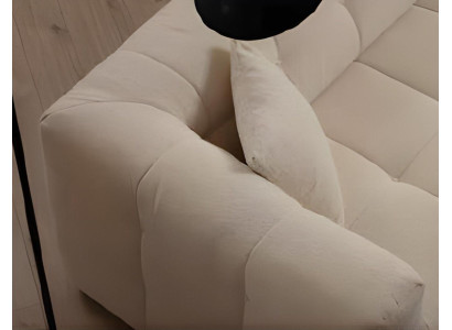 Elegants L formas stūra dīvāns ar modernu 2 daļu pufu komplektu