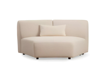 Balts auduma dizaina dīvāns elegants viesistabas dīvāns 4 vietām