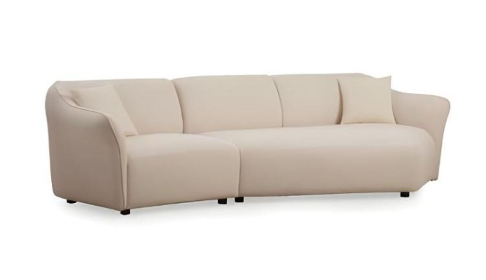 Balts auduma dizaina dīvāns elegants viesistabas dīvāns 4 vietām