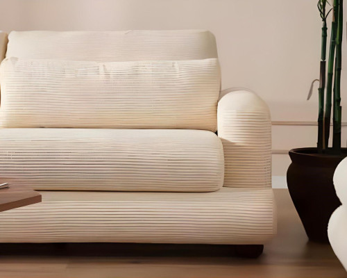 Luksusa balts auduma dīvānu komplekts 3 sēdvietām 3 gabali