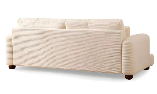 Luksusa balts auduma dīvānu komplekts 3 sēdvietām 3 gabali