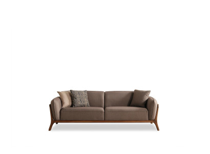 Elegants 3-vietīgs brūns dīvāns viesistabai