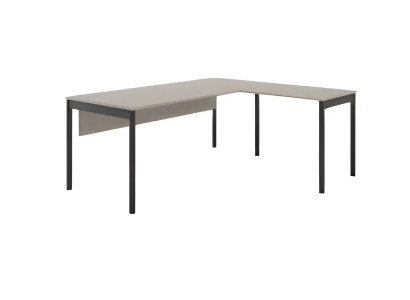 Elegants melns pelēks stūra galds darba videi