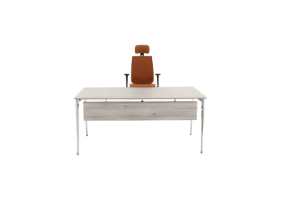 Elegants pelēks biroja galds luksusa koka galds mūsdienīgs