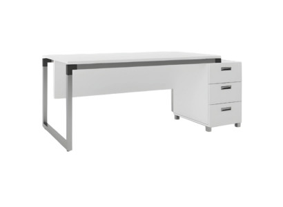 Biroja galda mēbeļu dekorācija baltā krāsā 143x80